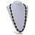 Long Lime Green Wood Button Bead Necklace - 110cm Long - view 2