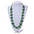 Long Multistrand Light Green/ Grass Green Shell/ Glass Bead Necklace - 76cm L - view 2