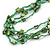 Long Multistrand Light Green/ Grass Green Shell/ Glass Bead Necklace - 76cm L - view 4
