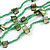 Long Multistrand Light Green/ Grass Green Shell/ Glass Bead Necklace - 76cm L - view 5