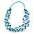 Long Multistrand Light Blue/ Sea Blue Shell/ Glass Bead Necklace - 76cm Length - view 7