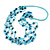 Long Multistrand Light Blue/ Sea Blue Shell/ Glass Bead Necklace - 76cm Length - view 3