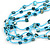 Long Multistrand Light Blue/ Sea Blue Shell/ Glass Bead Necklace - 76cm Length - view 6
