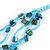 Long Multistrand Light Blue/ Sea Blue Shell/ Glass Bead Necklace - 76cm Length - view 4