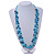 Long Multistrand Light Blue/ Sea Blue Shell/ Glass Bead Necklace - 76cm Length - view 2