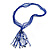 Statement Multistrand Violet Blue Glass Bead, Semiprecious Stone Tassel Necklace - 66cm L/ 12cm Tassel - view 7