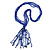 Statement Multistrand Violet Blue Glass Bead, Semiprecious Stone Tassel Necklace - 66cm L/ 12cm Tassel