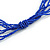 Statement Multistrand Violet Blue Glass Bead, Semiprecious Stone Tassel Necklace - 66cm L/ 12cm Tassel - view 6