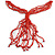 Statement Multistrand Scarlet Red Glass Bead, Semiprecious Stone Tassel Necklace - 66cm L/ 12cm Tassel - view 9