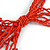 Statement Multistrand Scarlet Red Glass Bead, Semiprecious Stone Tassel Necklace - 66cm L/ 12cm Tassel - view 13