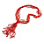 Statement Multistrand Scarlet Red Glass Bead, Semiprecious Stone Tassel Necklace - 66cm L/ 12cm Tassel - view 6