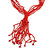 Statement Multistrand Scarlet Red Glass Bead, Semiprecious Stone Tassel Necklace - 66cm L/ 12cm Tassel - view 4