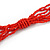 Statement Multistrand Scarlet Red Glass Bead, Semiprecious Stone Tassel Necklace - 66cm L/ 12cm Tassel - view 8