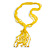 Statement Multistrand Banana Yellow Glass Bead, Semiprecious Stone Tassel Necklace - 66cm L/ 12cm Tassel