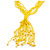 Statement Multistrand Banana Yellow Glass Bead, Semiprecious Stone Tassel Necklace - 66cm L/ 12cm Tassel - view 3
