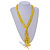 Statement Multistrand Banana Yellow Glass Bead, Semiprecious Stone Tassel Necklace - 66cm L/ 12cm Tassel - view 2