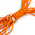 Statement Multistrand Orange Glass Bead, Semiprecious Stone Tassel Necklace - 66cm L/ 12cm Tassel - view 4