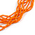 Statement Multistrand Orange Glass Bead, Semiprecious Stone Tassel Necklace - 66cm L/ 12cm Tassel - view 7