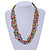 Ethnic Multistrand Multicoloured Glass Bead, Semiprecious Stone Necklace With Wood Hook Closure - 60cm L - view 2