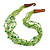 Ethnic Lime Green Glass Bead, Semiprecious Stone Necklace With Wood Hook Closure - 60cm L