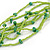 Ethnic Lime Green Glass Bead, Semiprecious Stone Necklace With Wood Hook Closure - 60cm L - view 5
