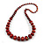 Long Graduated Wooden Bead Colour Fusion Necklace (Red/ Black/ Gold) - 80cm Long