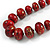 Long Graduated Wooden Bead Colour Fusion Necklace (Red/ Black/ Gold) - 80cm Long - view 5