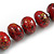 Long Graduated Wooden Bead Colour Fusion Necklace (Red/ Black/ Gold) - 80cm Long - view 3