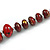 Long Graduated Wooden Bead Colour Fusion Necklace (Red/ Black/ Gold) - 80cm Long - view 6