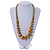 Long Graduated Wooden Bead Colour Fusion Necklace (Glitter Gold/ Black) - 78cm Long - view 2