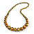 Long Graduated Wooden Bead Colour Fusion Necklace (Glitter Gold/ Black) - 78cm Long - view 3