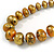 Long Graduated Wooden Bead Colour Fusion Necklace (Glitter Gold/ Black) - 78cm Long - view 4