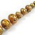 Long Graduated Wooden Bead Colour Fusion Necklace (Glitter Gold/ Black) - 78cm Long - view 6