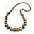 Long Graduated Wooden Bead Colour Fusion Necklace (Grey/ Gold/ Black/ Metallic Silver) - 76cm Long - view 5