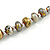 Long Graduated Wooden Bead Colour Fusion Necklace (Grey/ Gold/ Black/ Metallic Silver) - 76cm Long - view 6