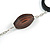 Statement Brown Wooden Bead with Silver Tone Chain Long Necklace - 110cm L - view 4