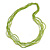 Multistrand Salad Green Glass Bead Necklace - 70cm Long - view 5