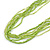 Multistrand Salad Green Glass Bead Necklace - 70cm Long - view 3