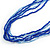 Multistrand Blue Glass Bead Necklace - 70cm Long - view 4