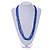 Multistrand Blue Glass Bead Necklace - 70cm Long - view 2