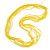 Multistrand Banana Yellow Glass Bead Necklace - 70cm Long - view 3