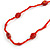 Red Glass/ Ceramic Bead Long Necklace - 82cm Long - view 4
