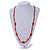 Red Glass/ Ceramic Bead Long Necklace - 82cm Long - view 2