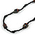 Black Glass/ Ceramic Bead Long Necklace - 80cm Long - view 4