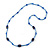 Blue Glass/ Ceramic Bead Long Necklace - 84cm Long - view 3