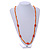 Orange Glass/ Ceramic Bead Long Necklace - 82cm Long - view 2