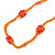 Orange Glass/ Ceramic Bead Long Necklace - 82cm Long - view 4