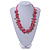 Multistrand Pink Ceramic Bead Cotton Cord Necklace - 58cm Long - view 2