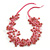 Multistrand Pink Ceramic Bead Cotton Cord Necklace - 58cm Long - view 3