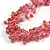 Multistrand Pink Ceramic Bead Cotton Cord Necklace - 58cm Long - view 4